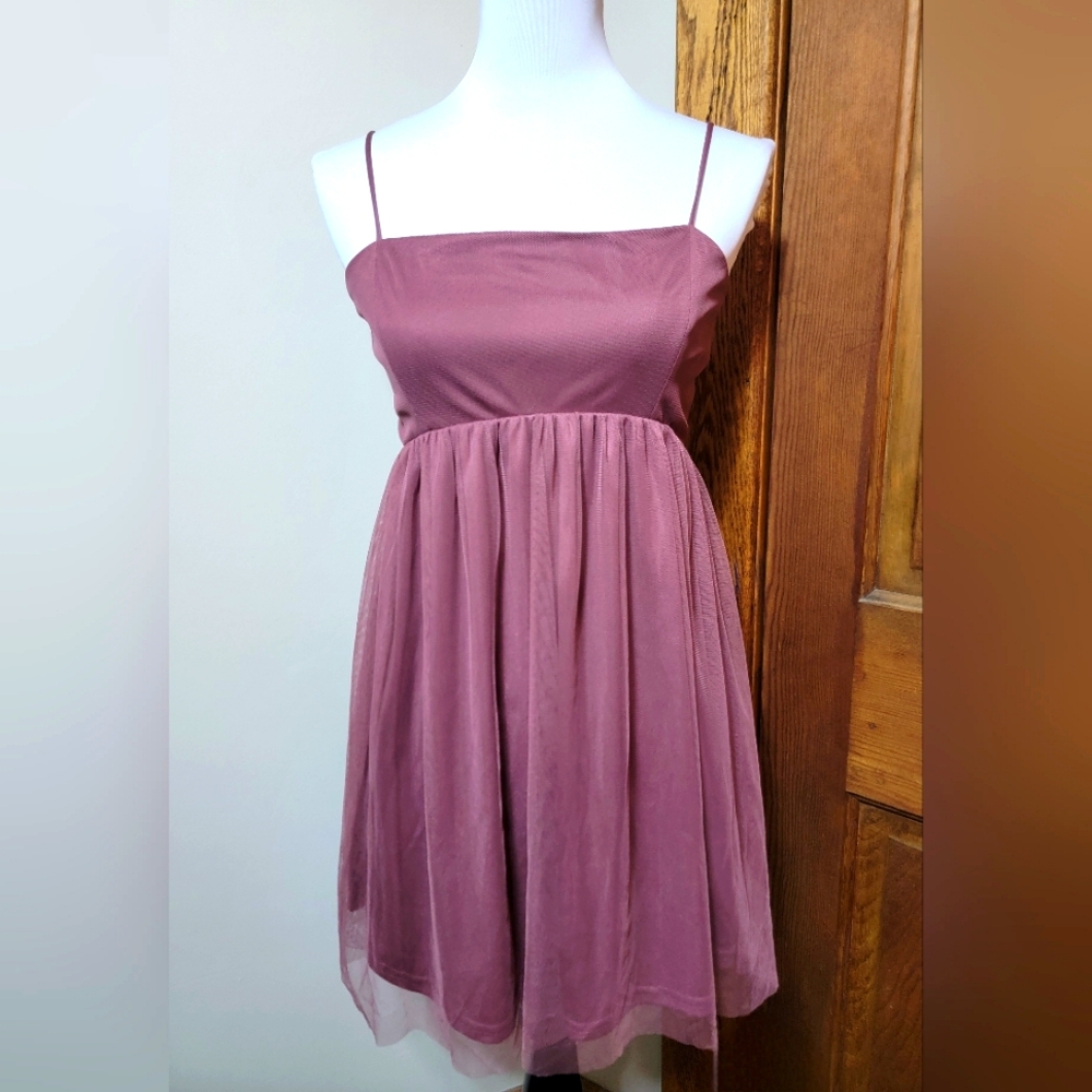 NWT Forever 21 Dress Rose Pink Womens Medium M Tulle Fairy Short